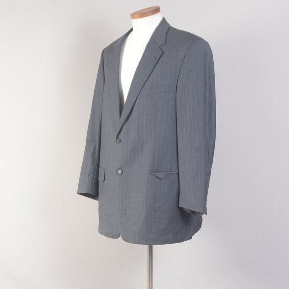 Joseph Abboud Men's Coat Blazer Gray Pinstripe 46R